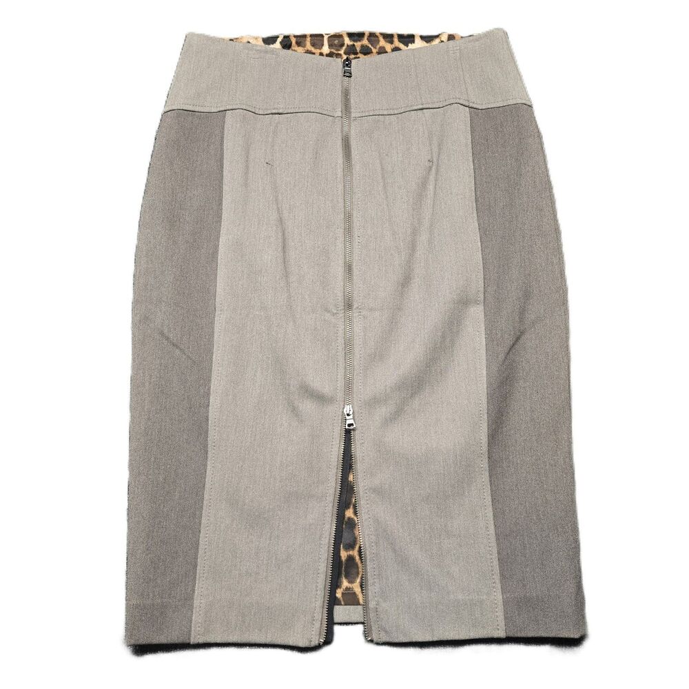 Express Pencil Skirt Womens 4 Gray Animal Print Lining Career Stretch